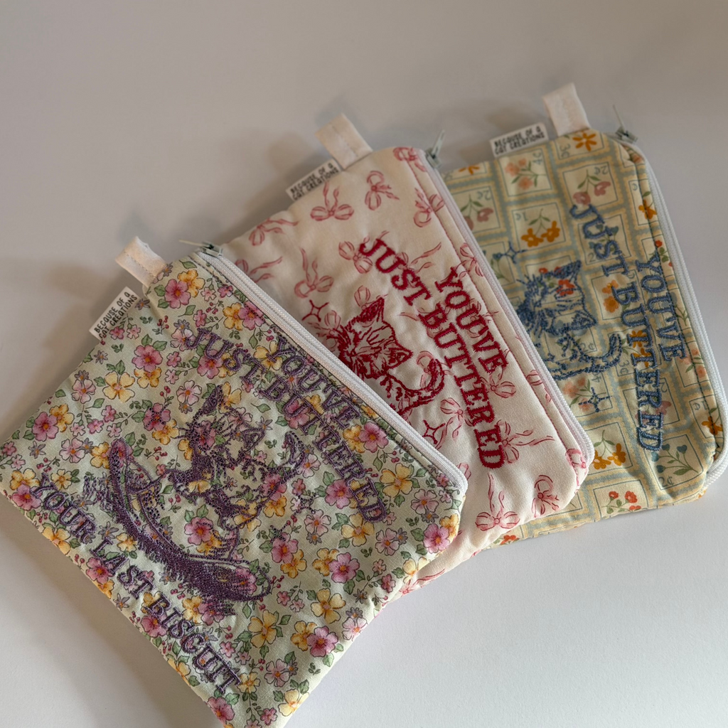 Embroidered Zipper Bags