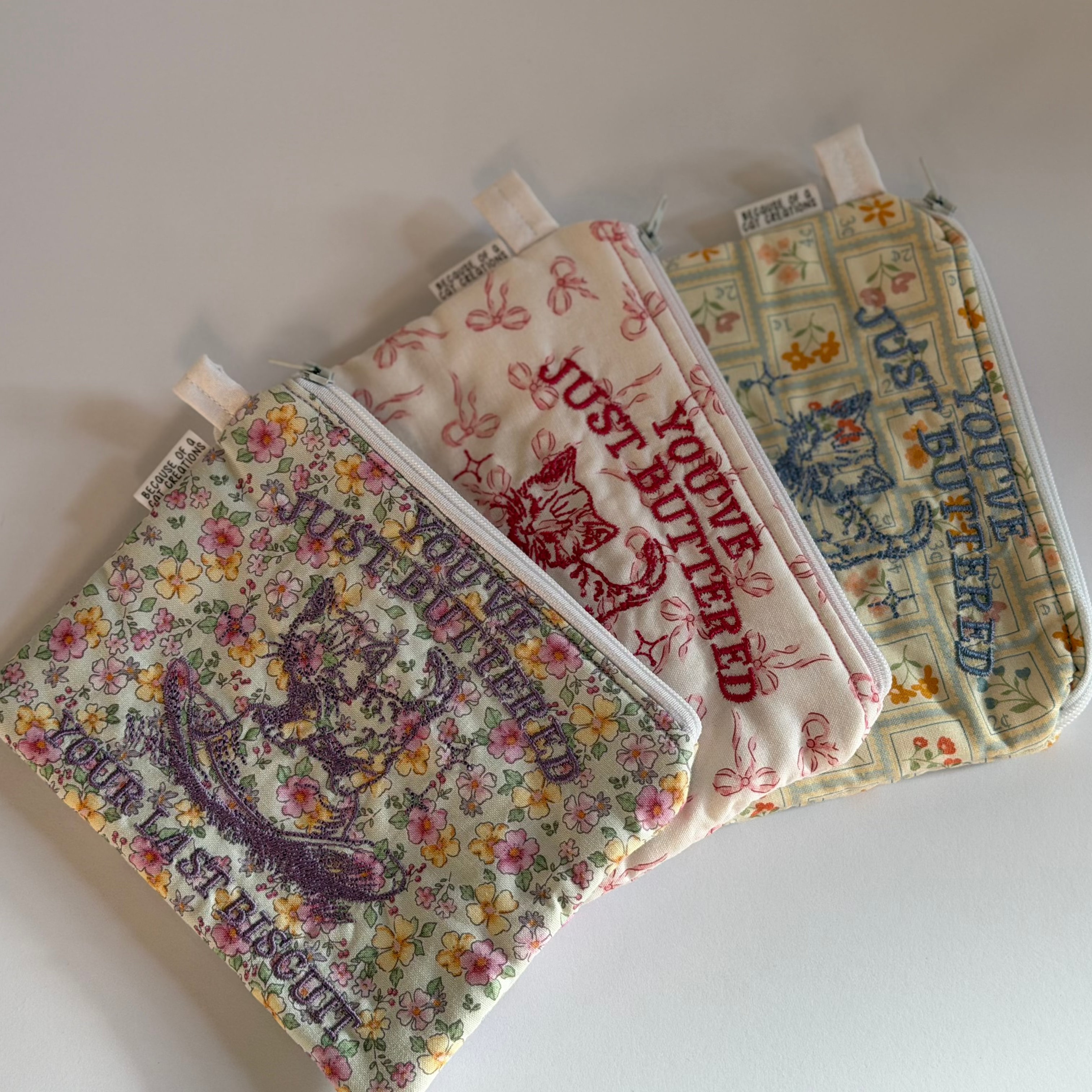 Embroidered Zipper Bags